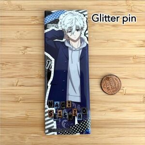 Rare Bluelock GLITTER can badge Nagi Seishiro blue lock